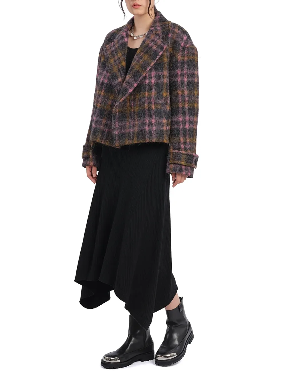 Asymmetric Hem Ribbed Sweater Dress