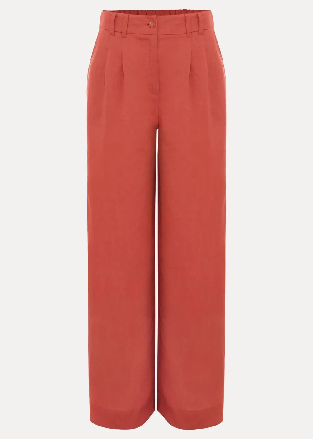 Elegant Solid-Color Linen Wide-Leg Pants