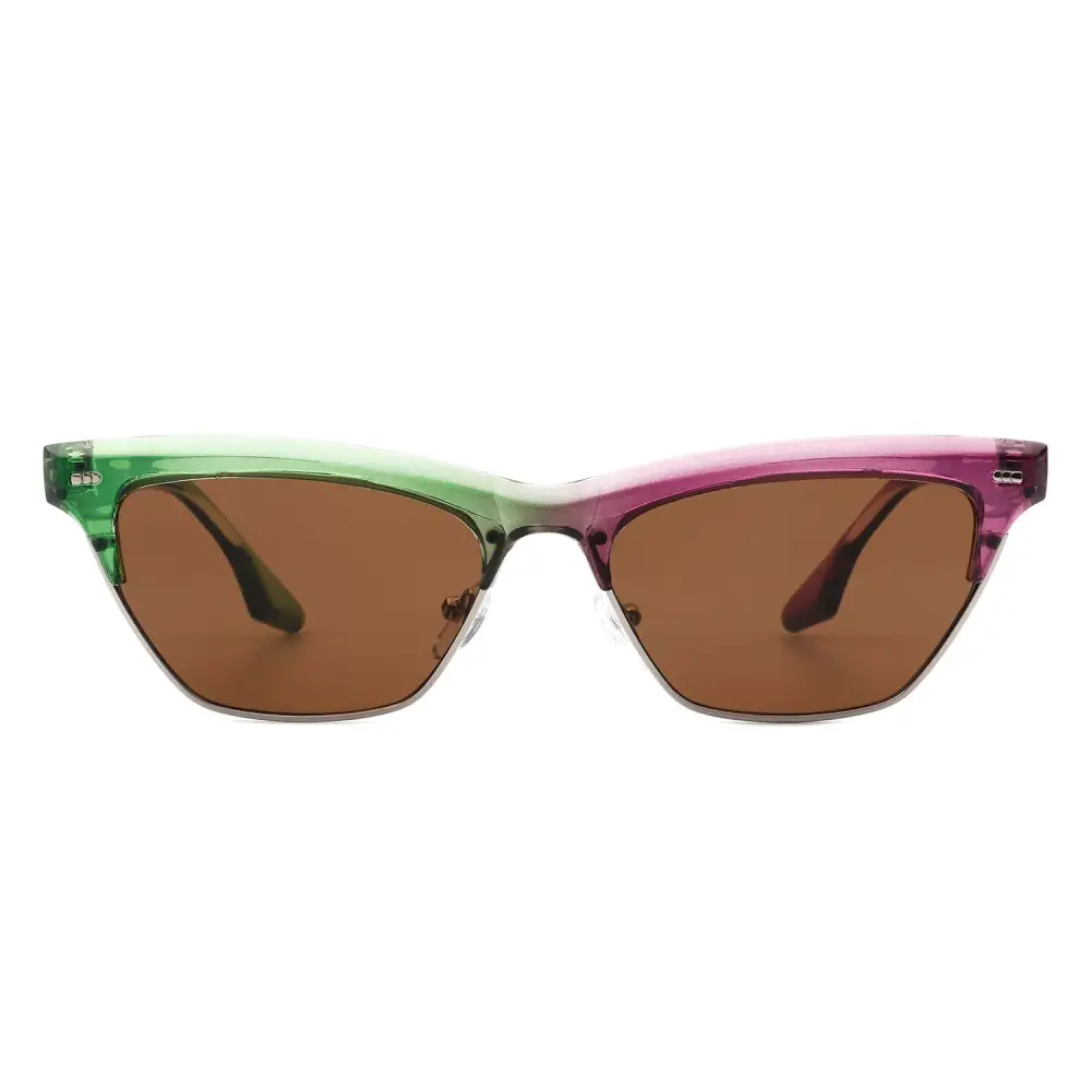 Polished Cat Eye Square Frame Sunglasses