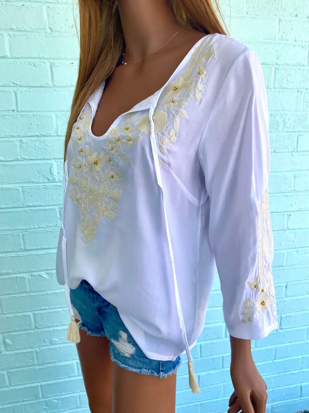 Soft Floral Embroidered Tunic