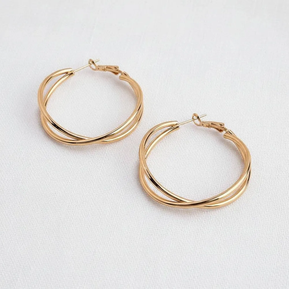 Cross Shape Hoop Earrings