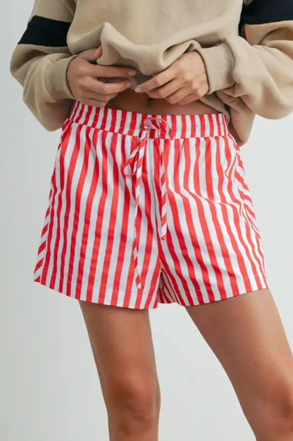 Roomy Drawstring Cotton Blend Casual Shorts