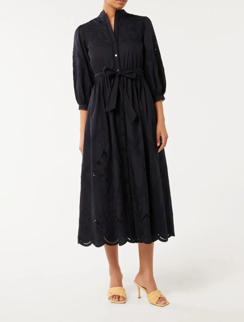 Broderie Midi Dress