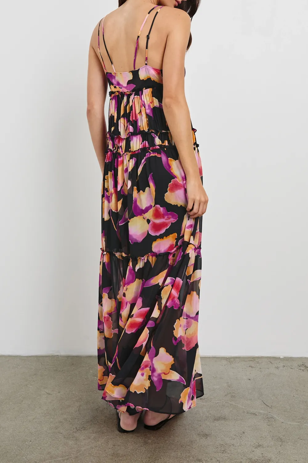 Gradient-Color V-Neck Casual Dress