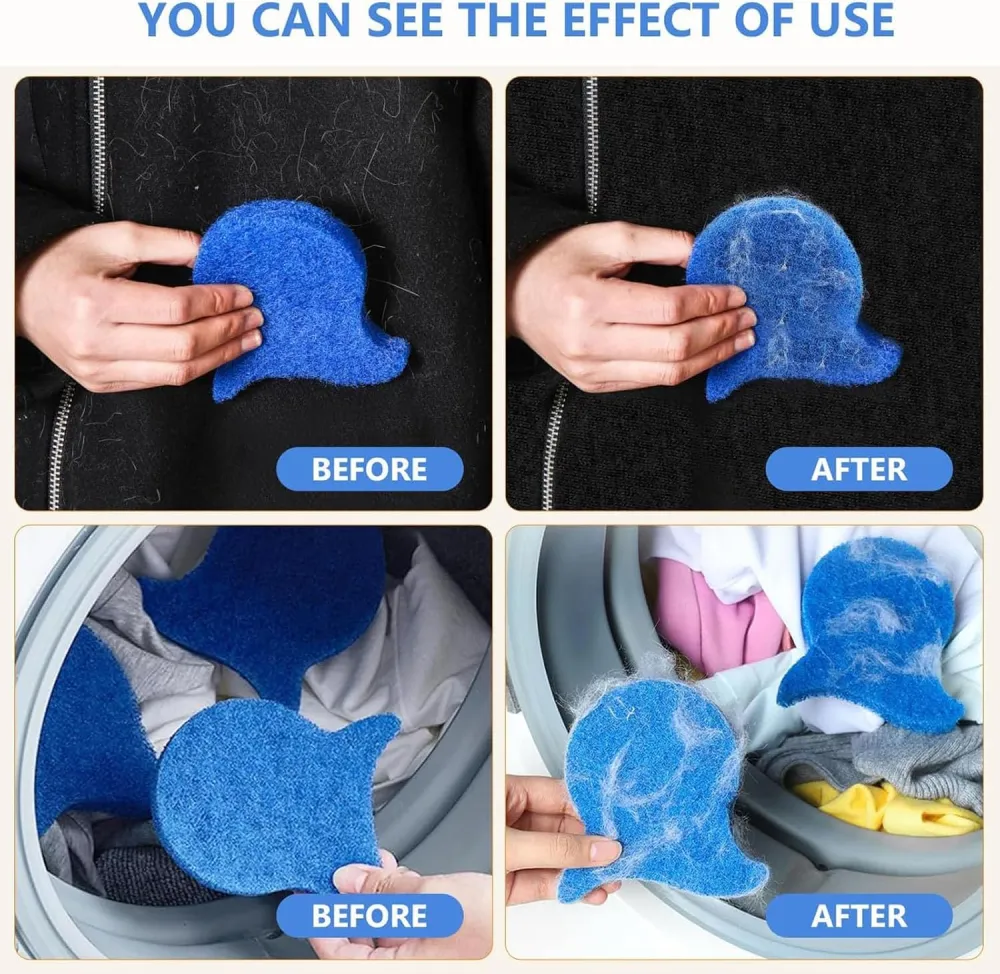 Fish-shaped Pet Hair Remover, Reusable Lint Catcher for Washer & Dryer, Clothes, Bedding, Fabrics✨