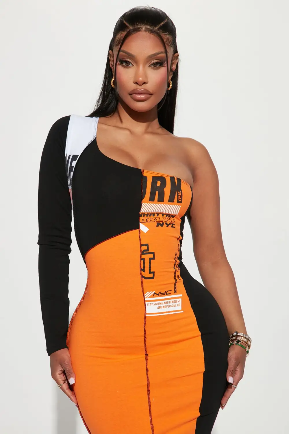 On The Go Midi Dress - Black/combo