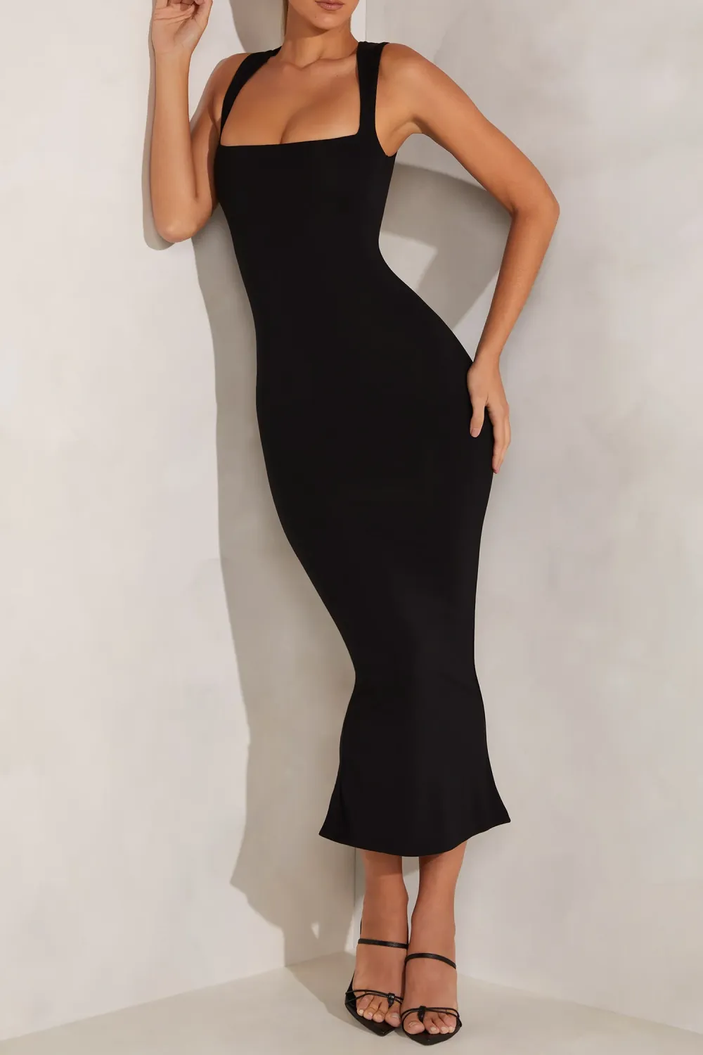 Breathable And Comfortable Square Neck Slim Fishtail Dress
