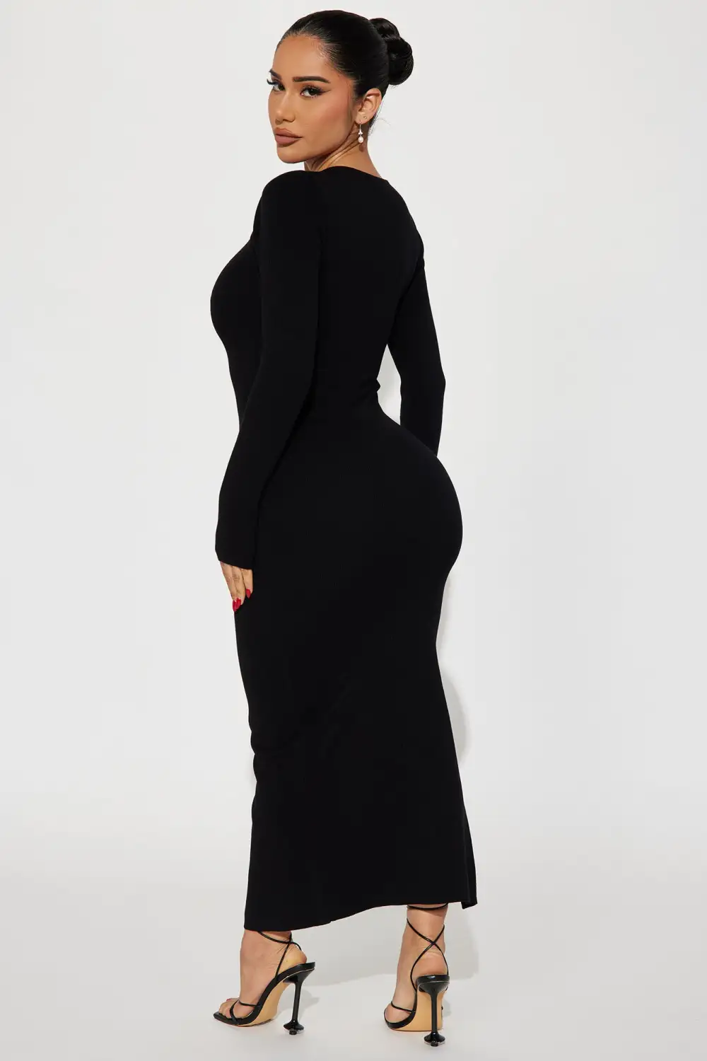 Eve Cutout Knit Midi Dress - Black