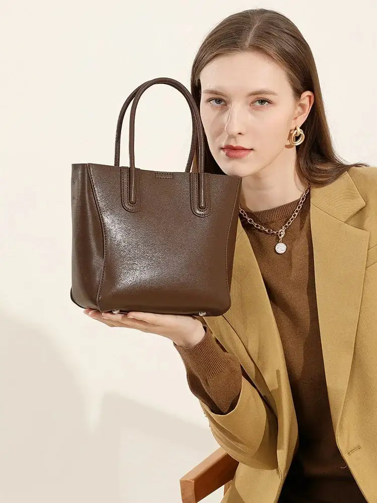 Genuine Leather Bucket Bag Timeless Functional