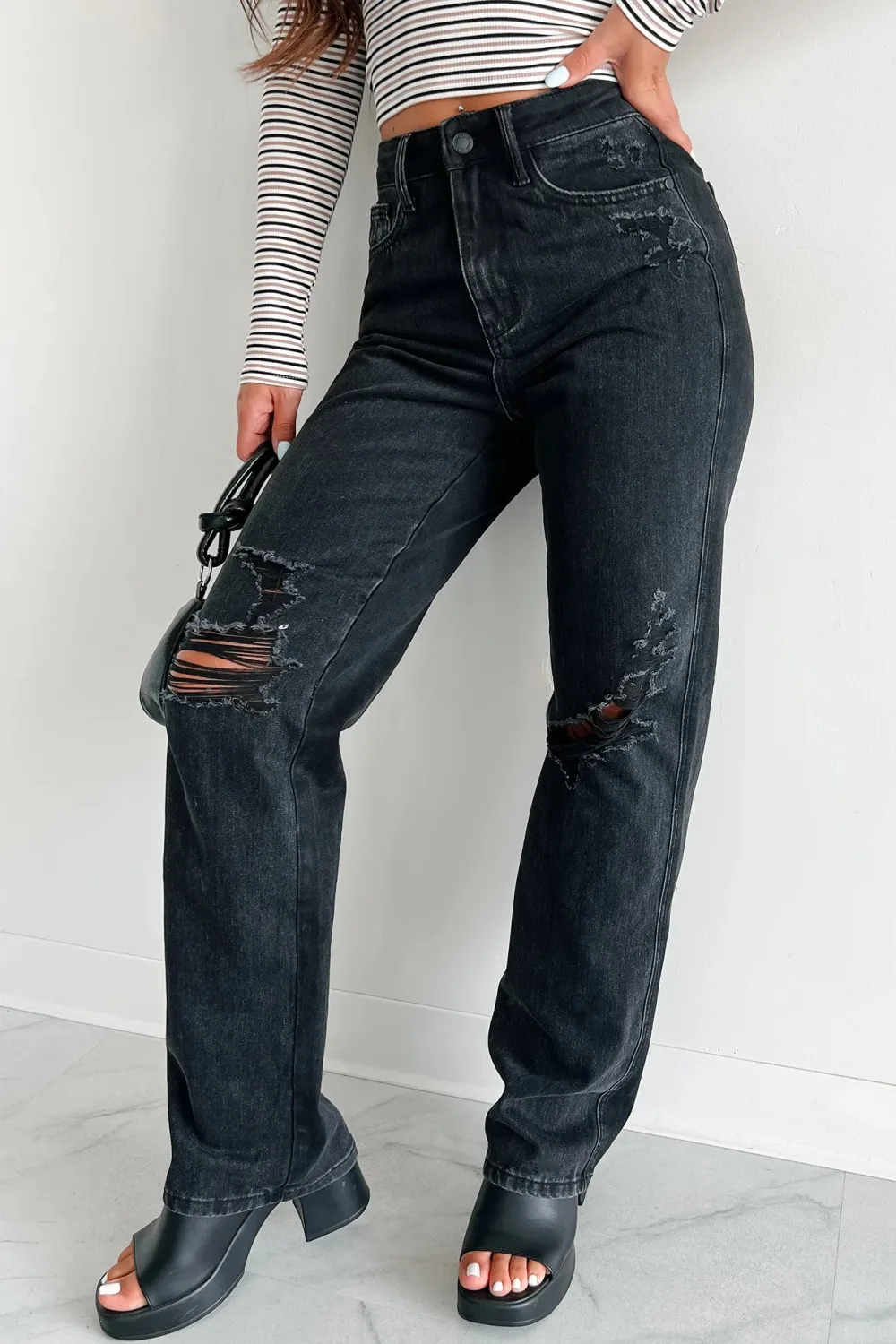Fowler High Rise Rigid Stretch Blue Straight Leg Jeans