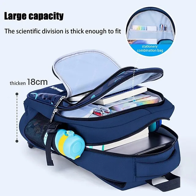 1Pc Large Capacity Waterproof Students Backpack Back t0 School Bags Book Bag