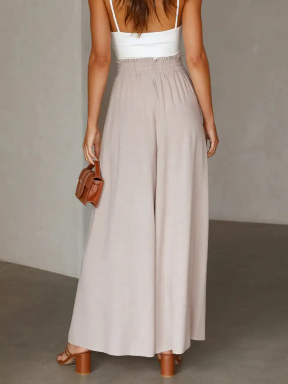 Easy Fit High Waist Wide Leg Pants