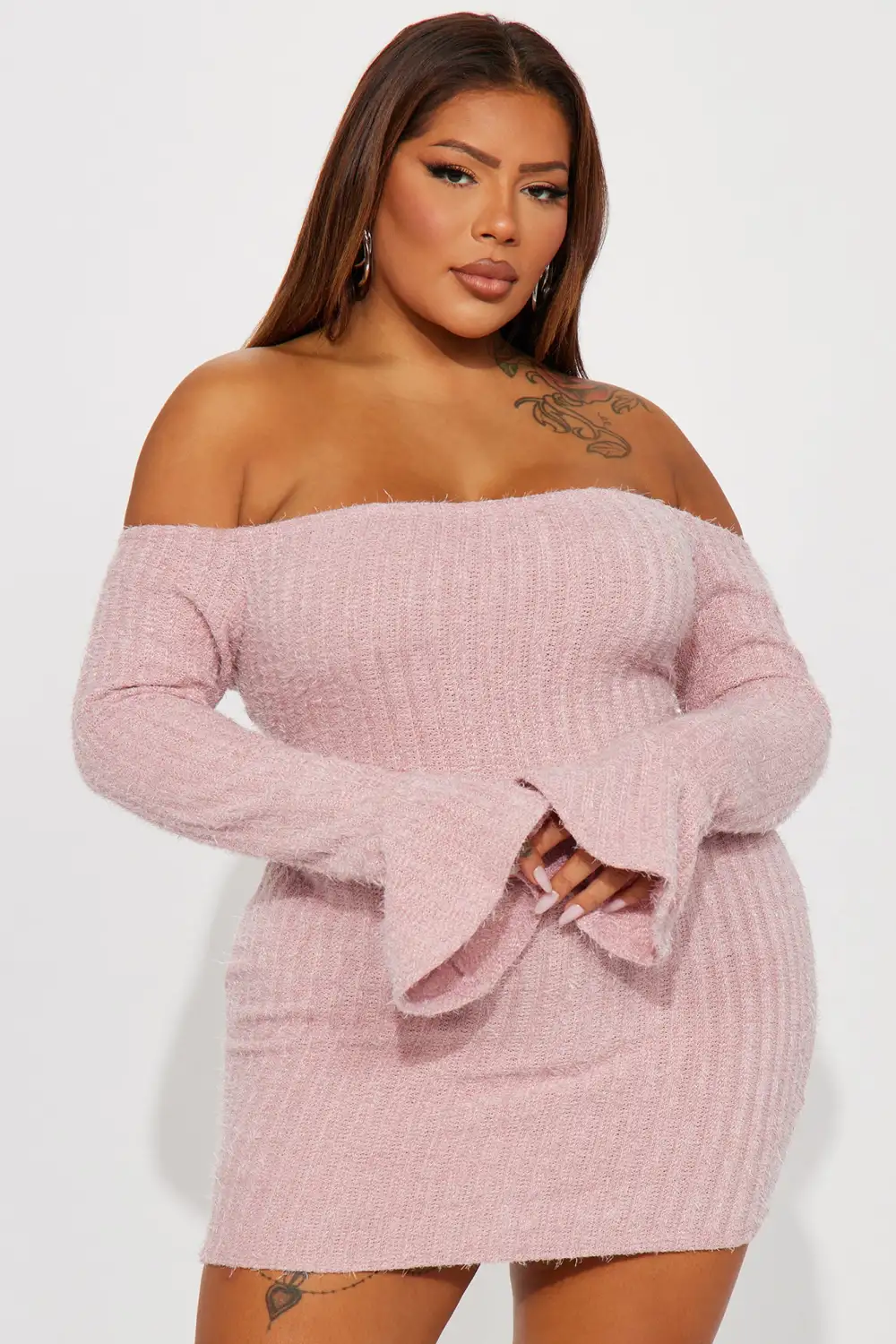 Mile High Sweater Mini Dress - Mauve