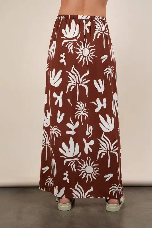 Printed Resort Midi Skirt