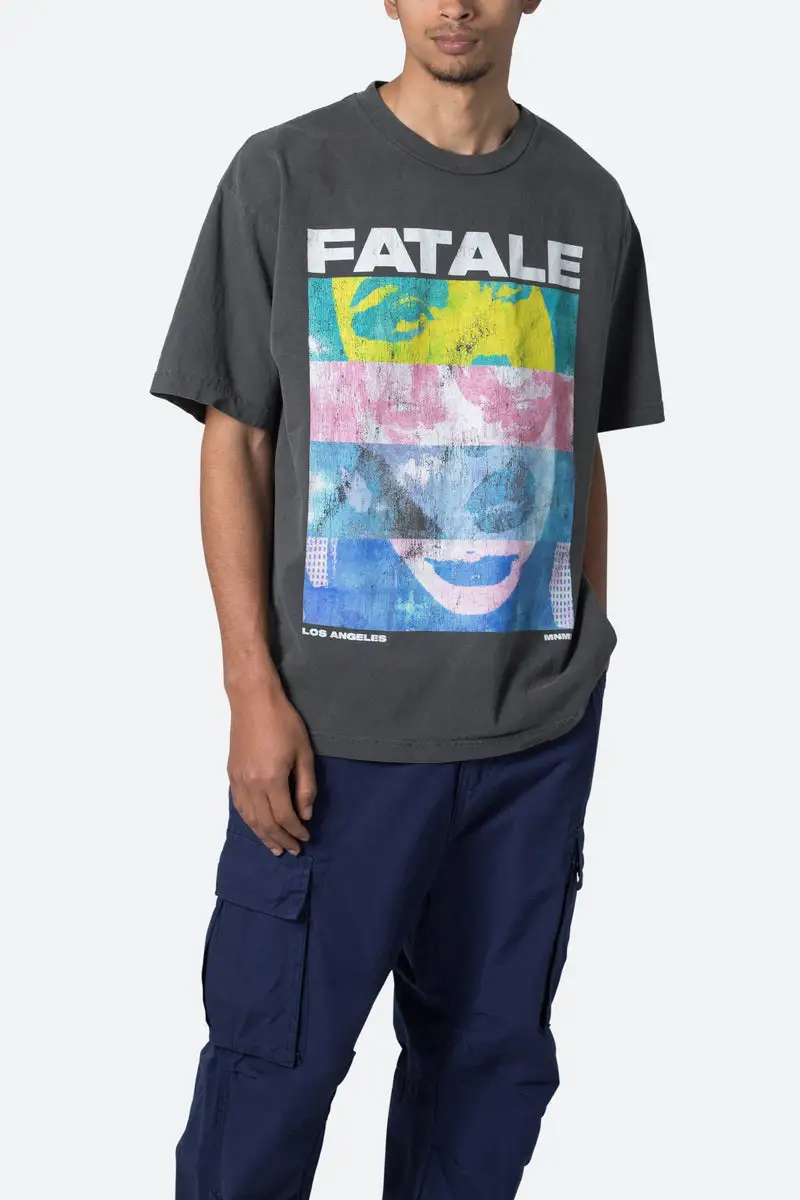 DARK GRAY GRAPHIC PRINTED T-SHIRT