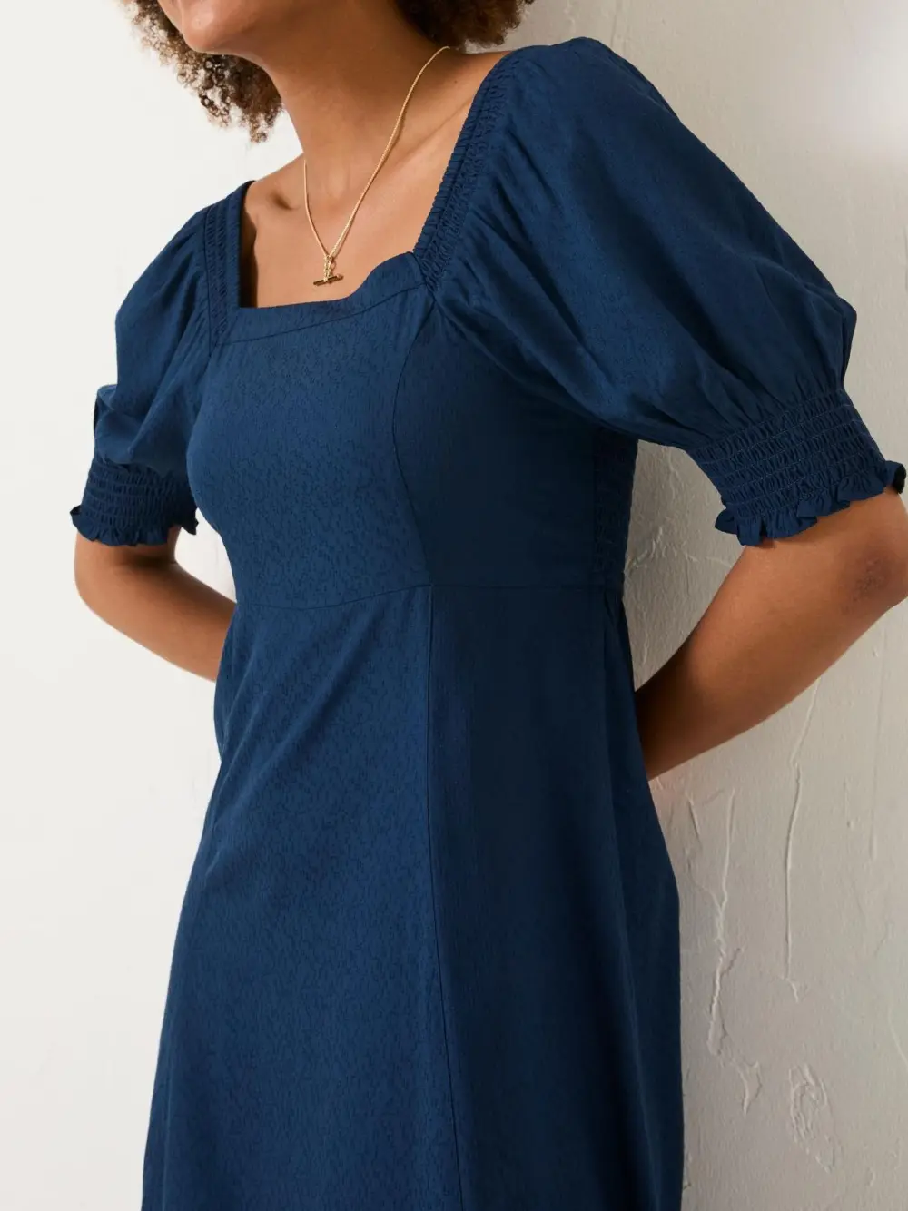 Indigo Blue Bloom Midi Dress