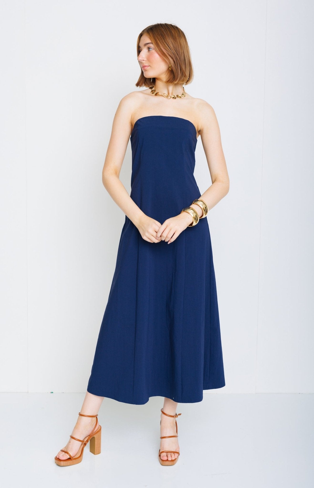 Romantic Night Midi Dress, NAVY