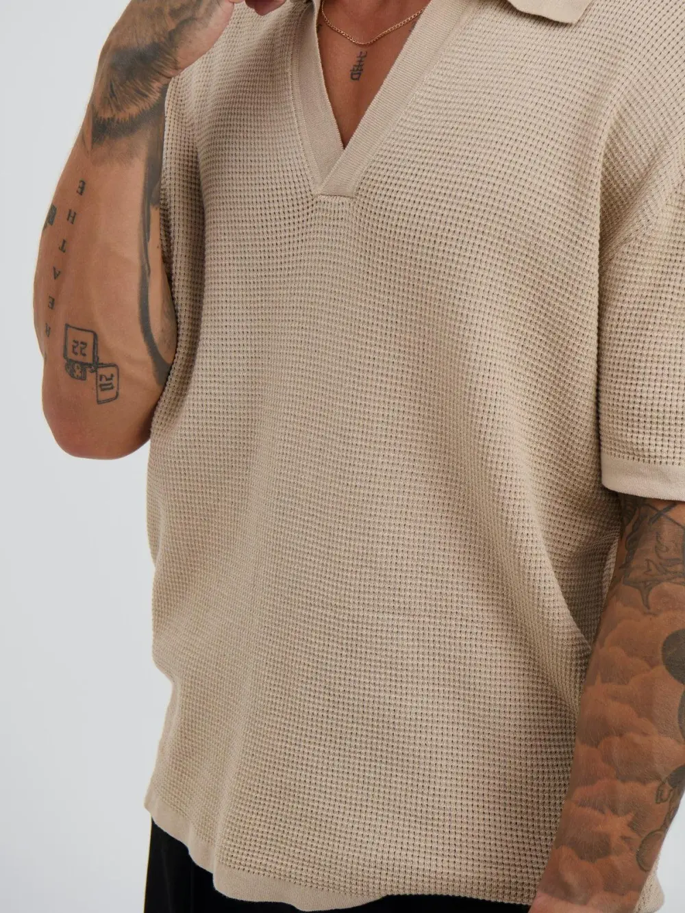 Casual Soft And Comfortable Oat Polo Shirt