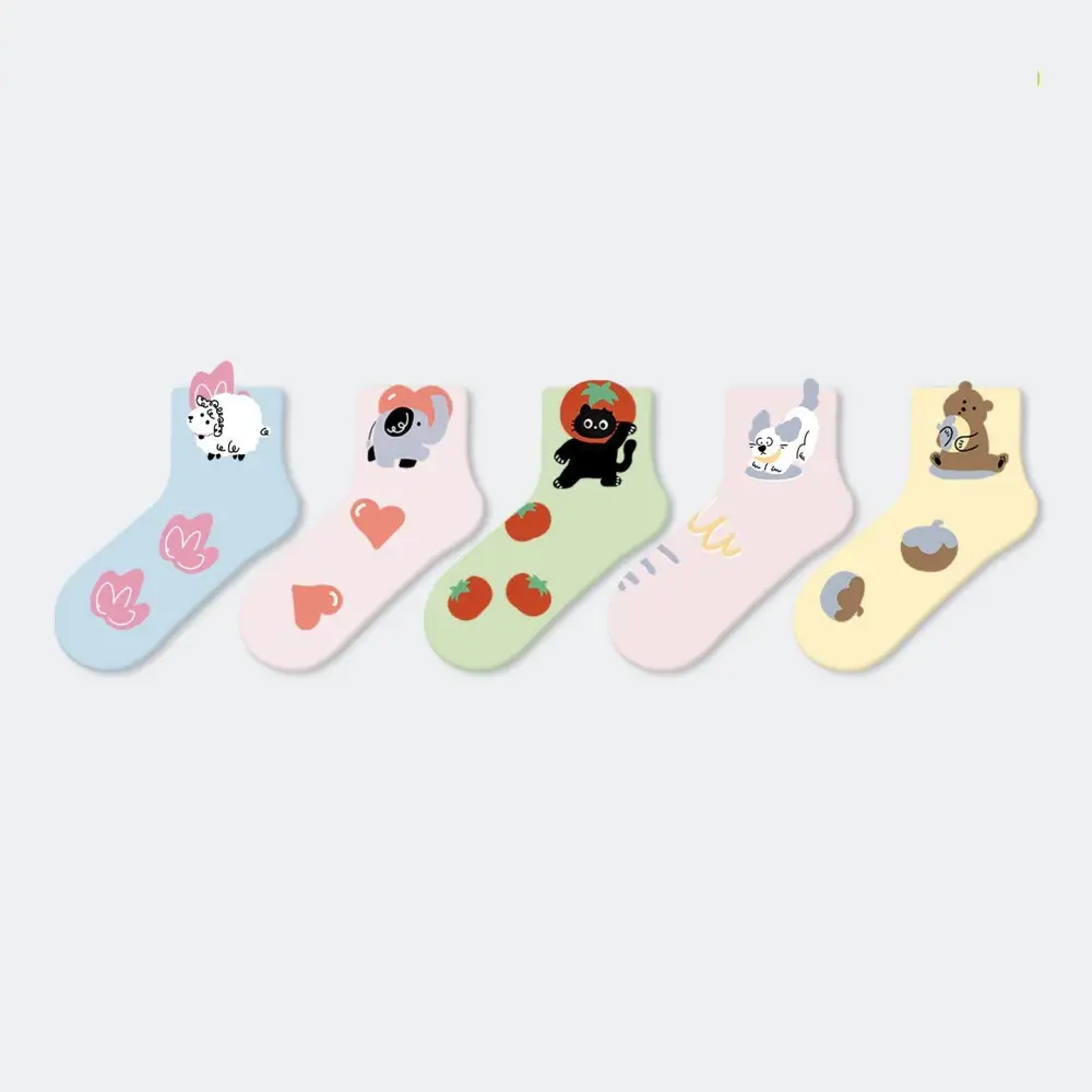 Whimsical Animal Raised Ear Ankle Socks