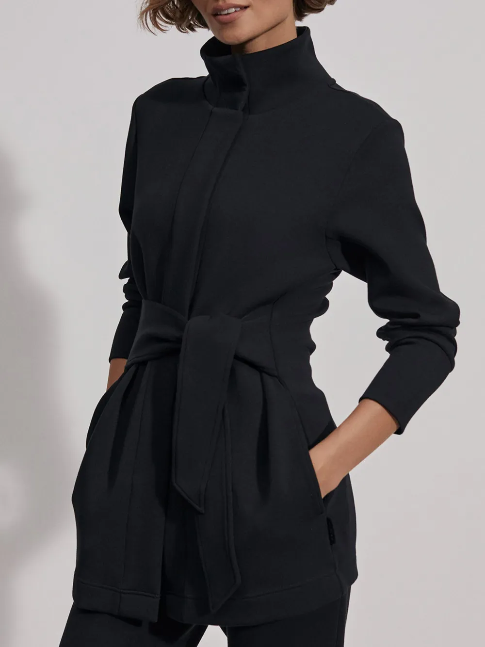 Olive Marl Tie-Front Jackets