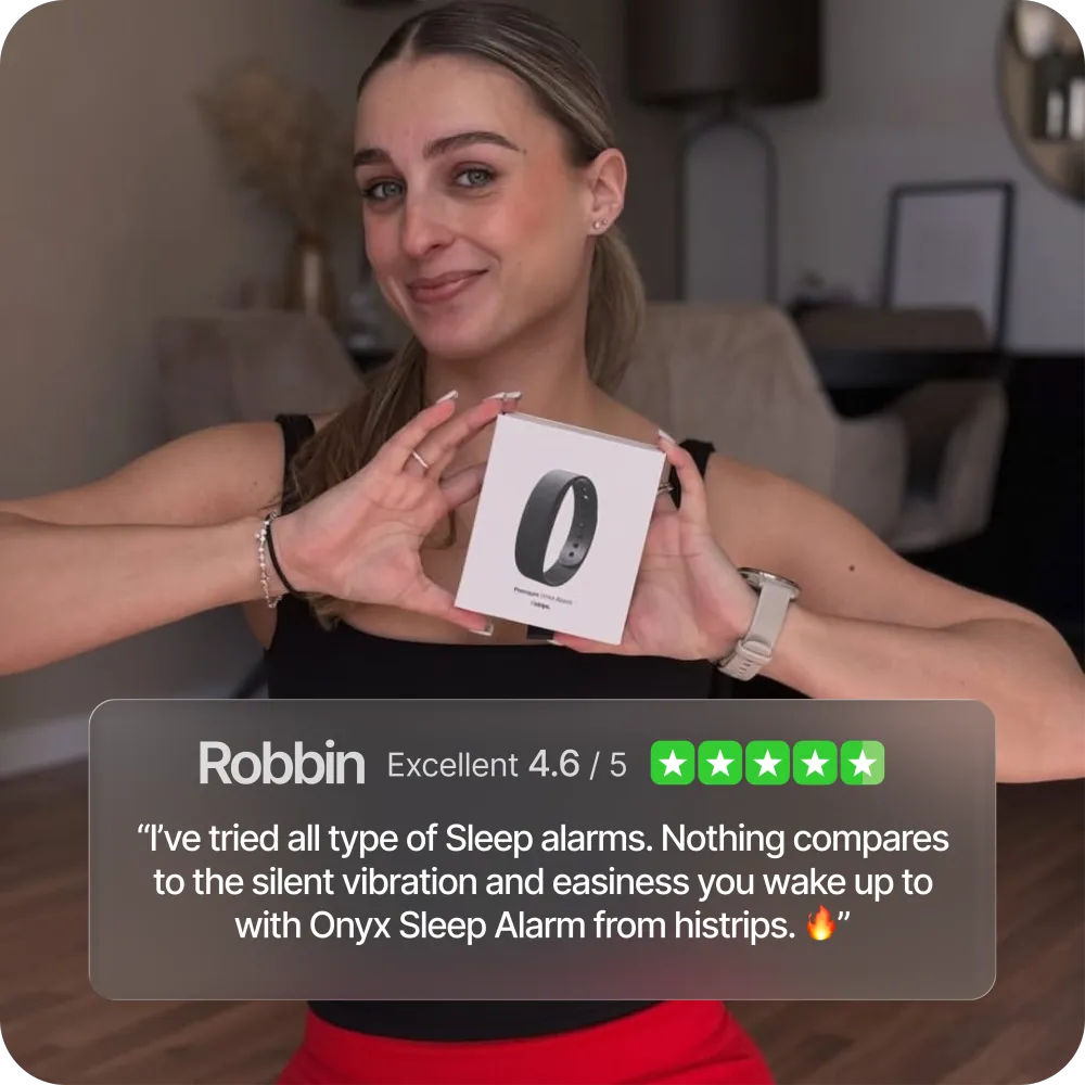 Silent Vibrating Alarm Clock – Wrist-Worn Wake-Up Device for Heavy Sleepers, Won't Disturb Your Partner, 2 Intensity Levels, Up to 3 Alarms, 14+ Day Rechargeable Battery