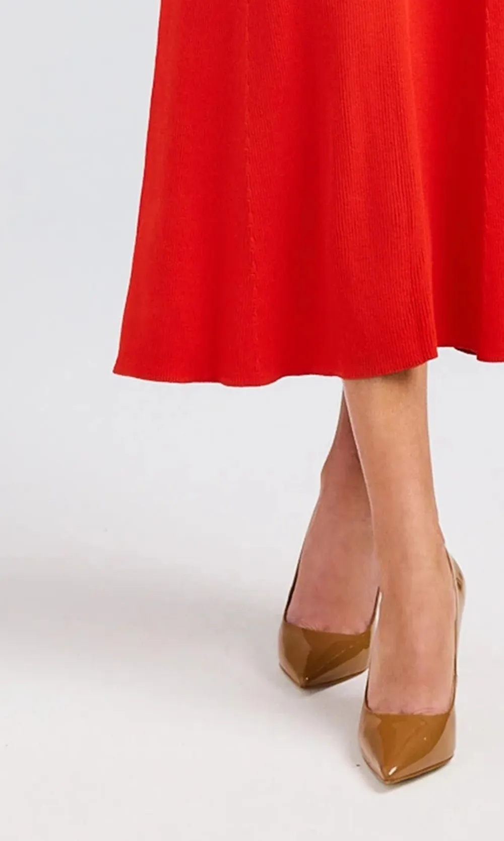 Red Lapel Long Dress