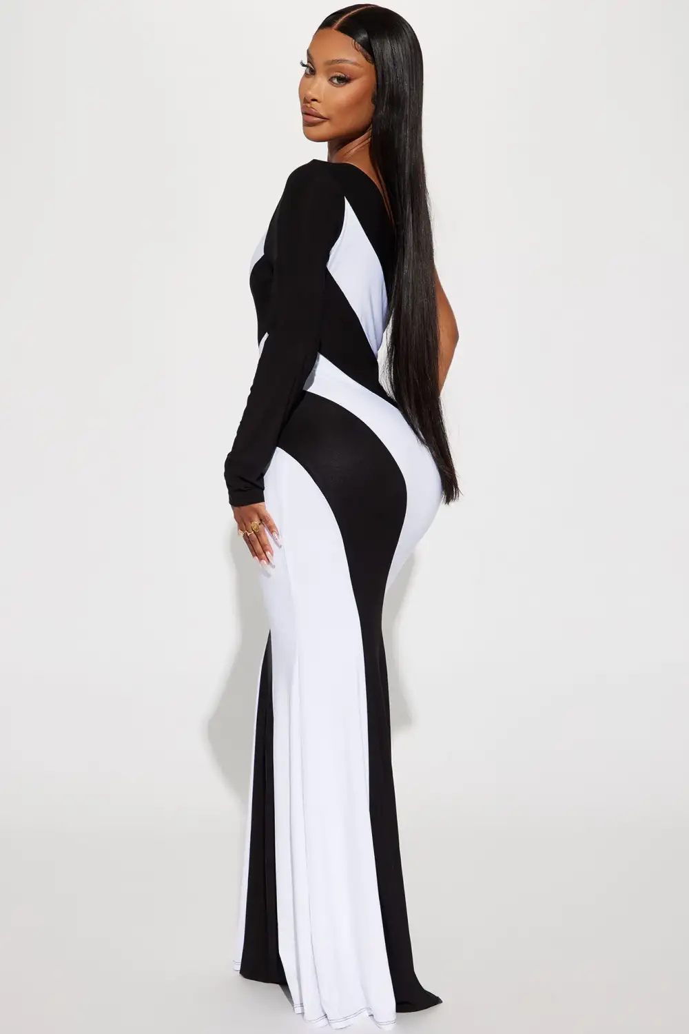 Maurine Maxi Dress - Black/White