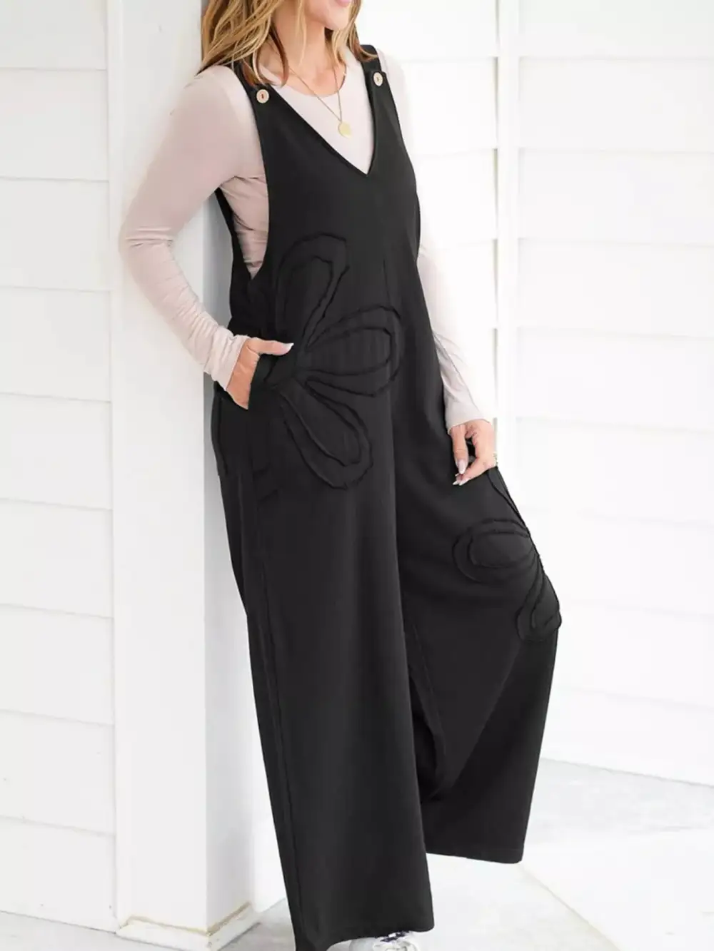 Wide Leg Neck Jumpsuit