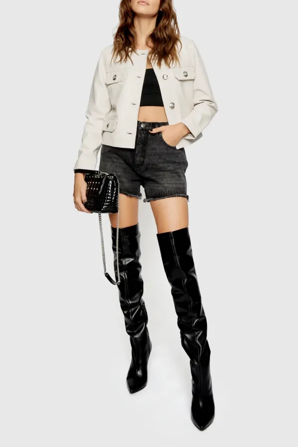 White Cropped Jacket