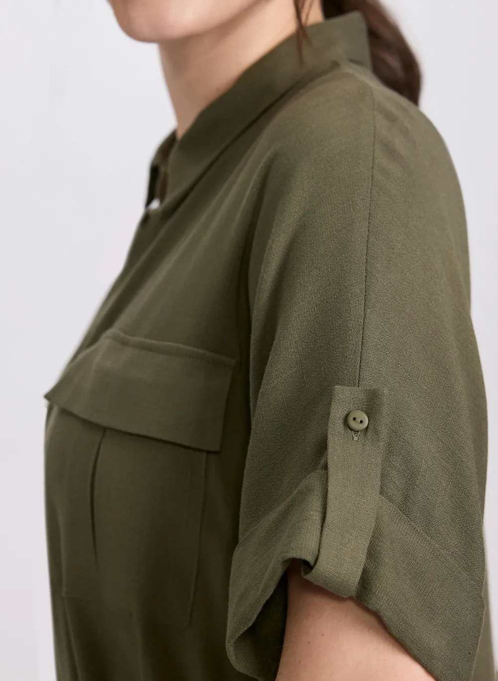 Versatile Casual Shirt In Safari Green