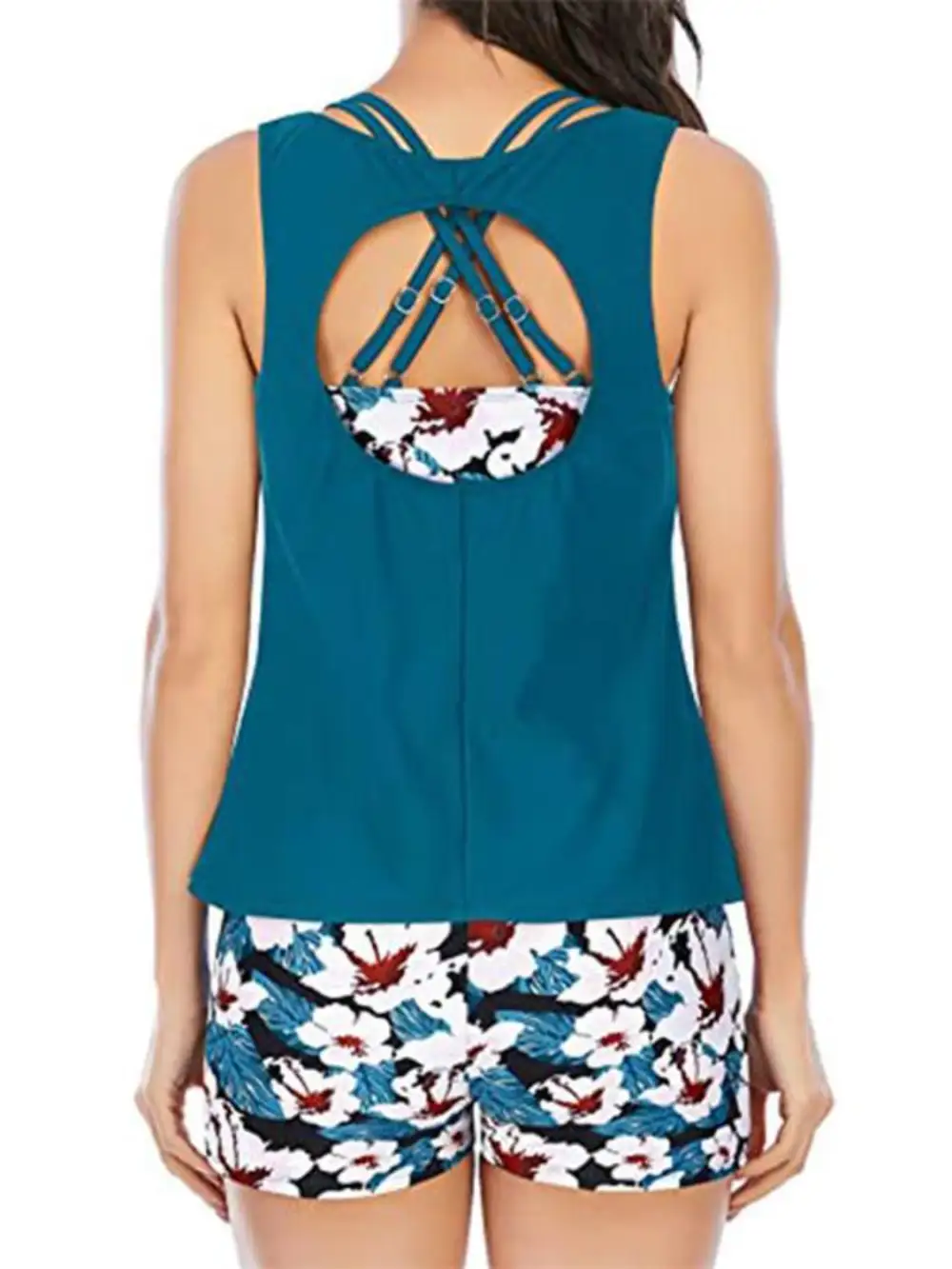 Cutout Printed Two Piece Swim Set