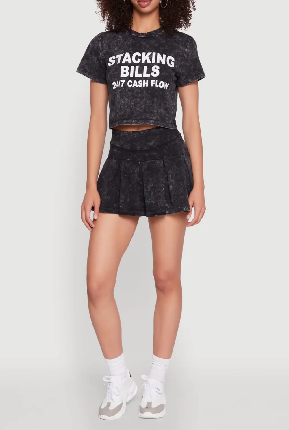 Retro High Waisted Pleated Skirt