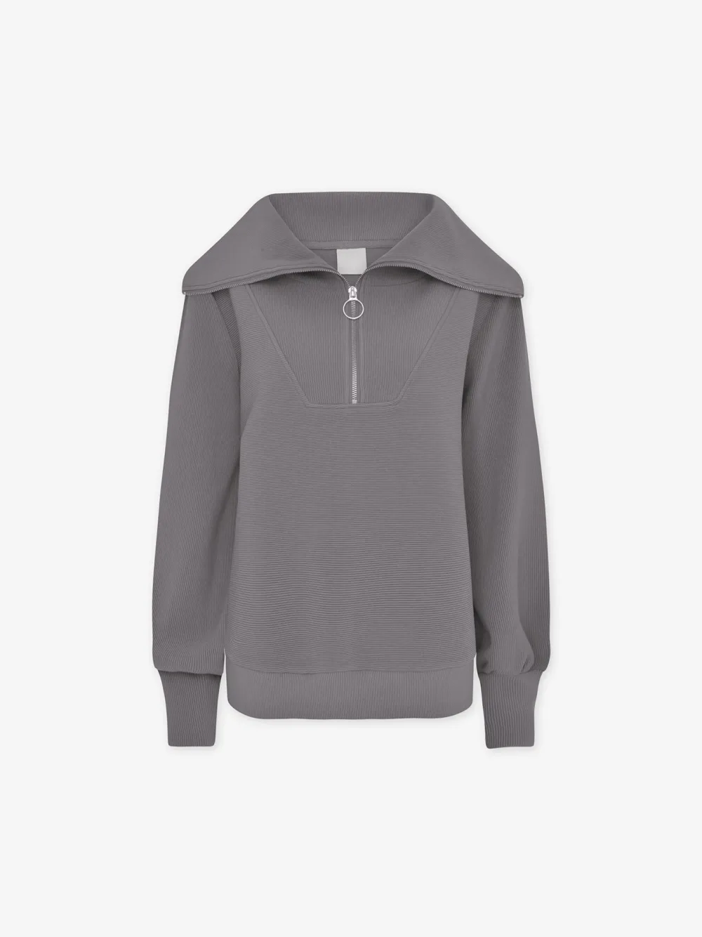 Chic Oversized Half-Zip Wide-Collar Sweatshirt
