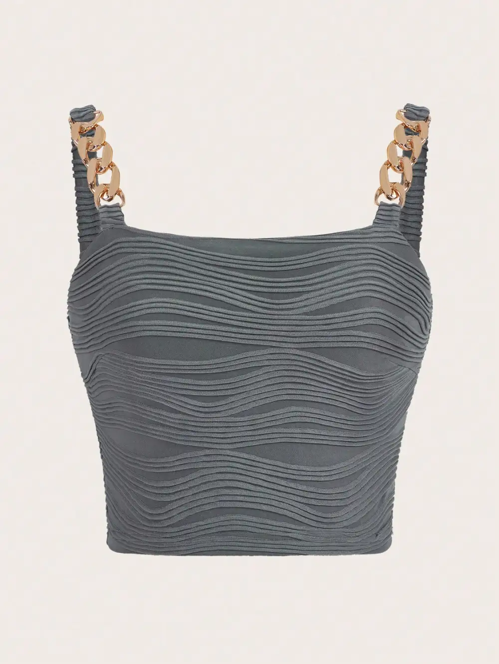 Chain Detail Square Neck Tank Top