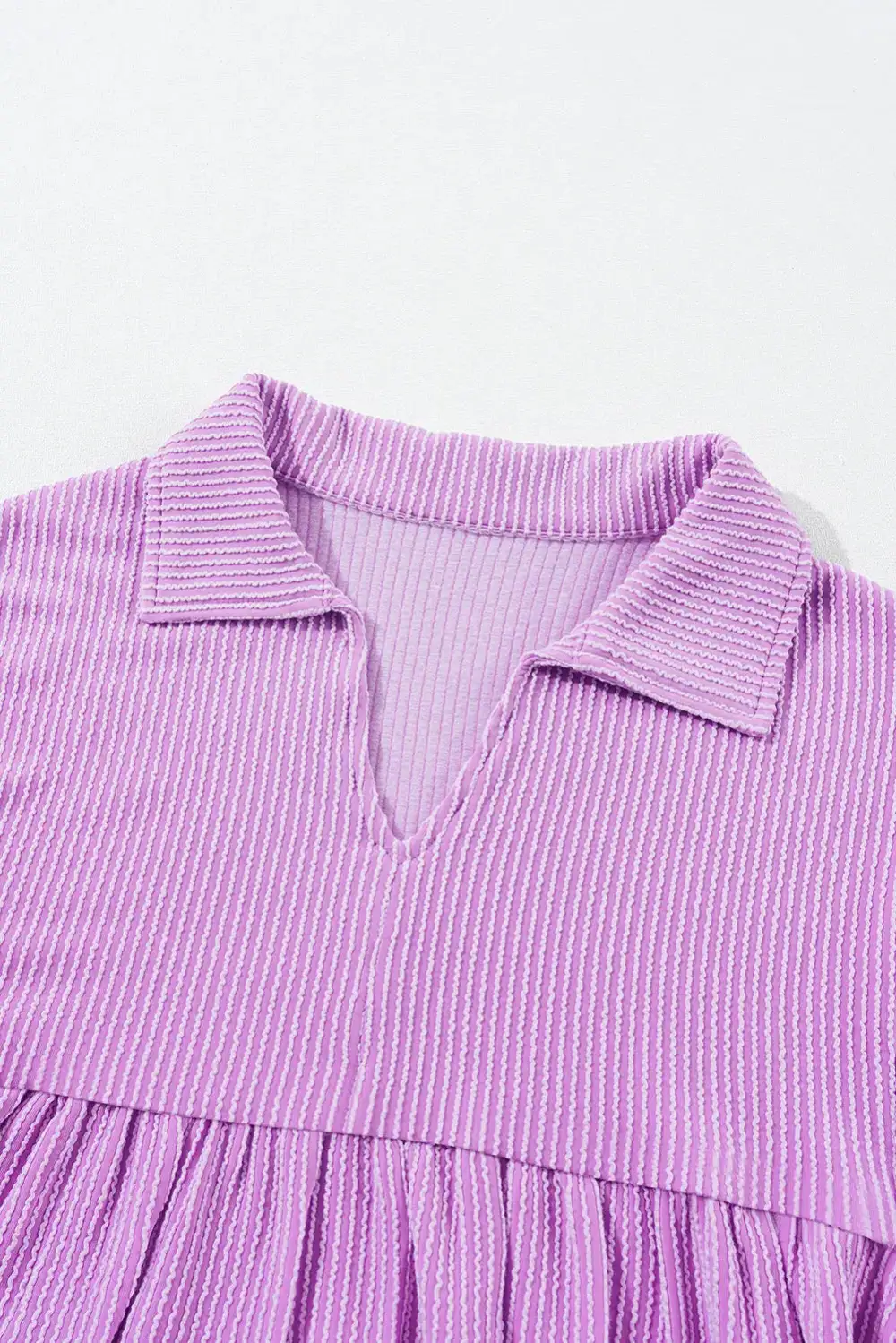 V-Neck Turn-down Collar Blouse