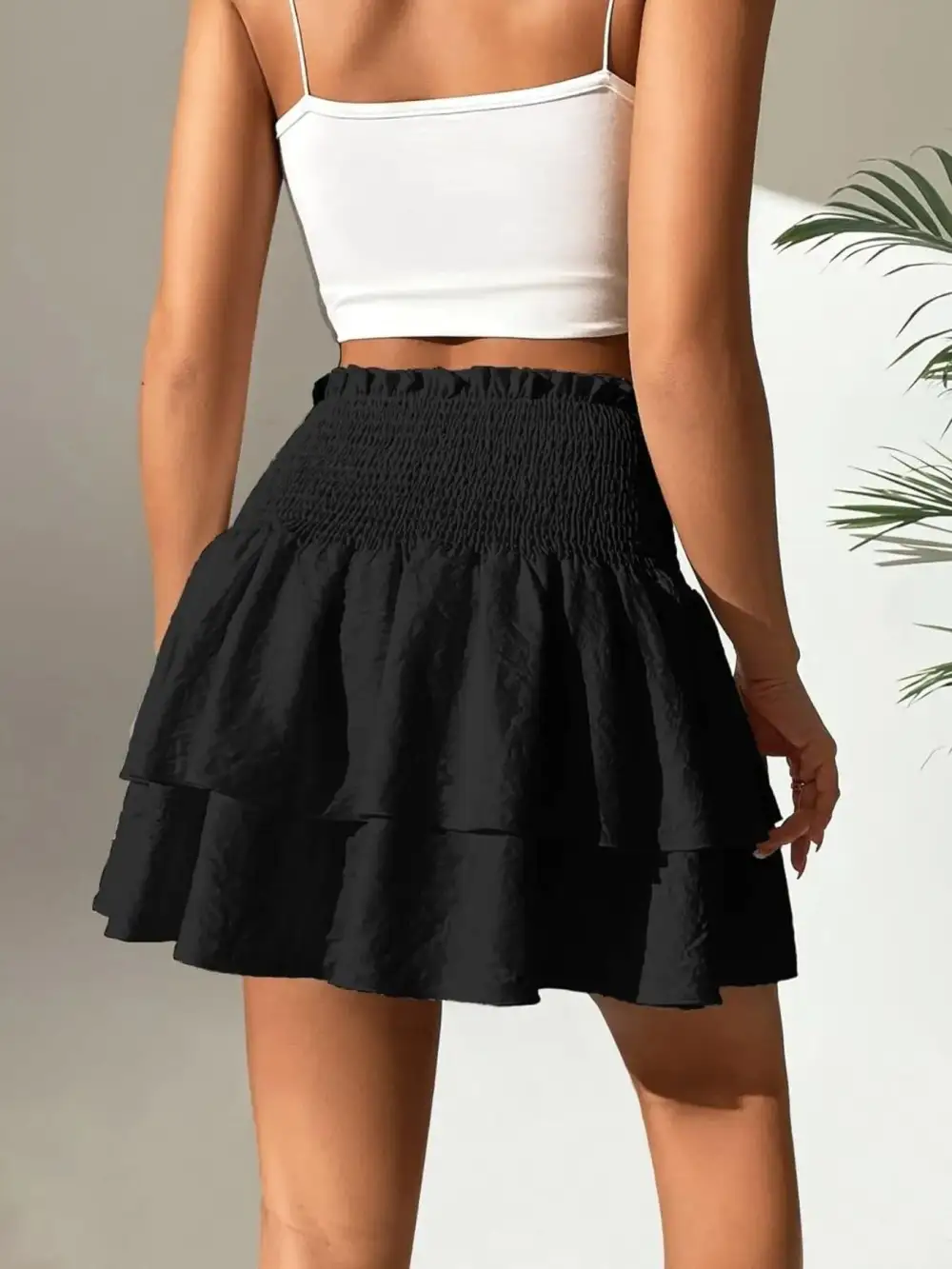 Simple Ruched Smocked Skirt