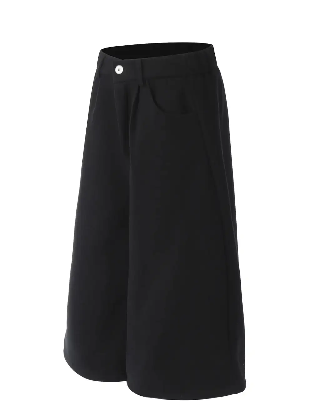 Minimal Wide Leg Cotton Blend Casual Shorts