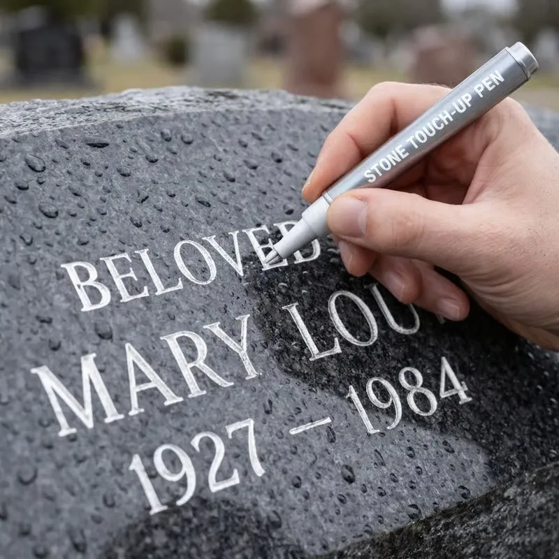 Golden Tombstone Marker – Restore Names & Dates, Weatherproof & Precise ✍️🕊️