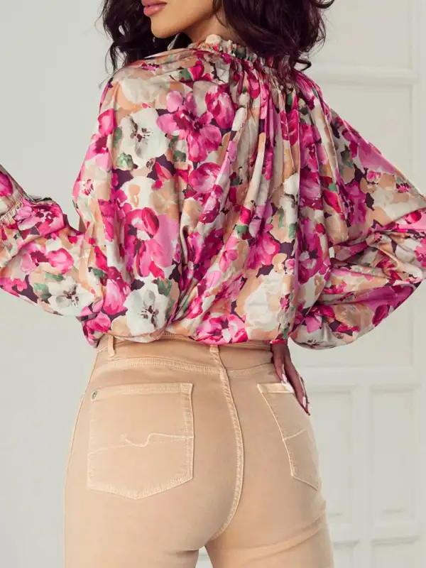 Breezy Floral Ruffle Printed Shirt