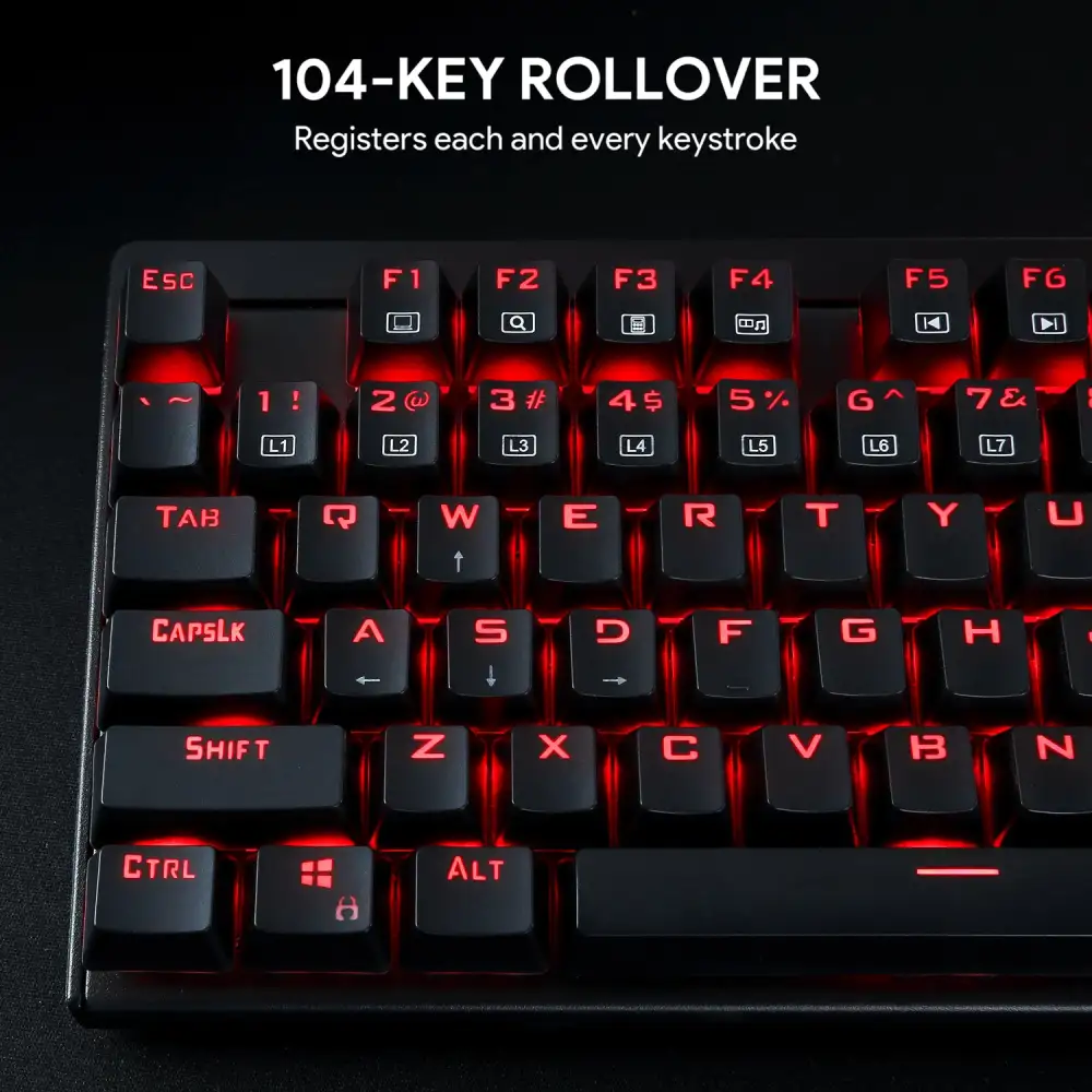 AUKEY KMG6 Mechanical Keyboard Red Switches 104key