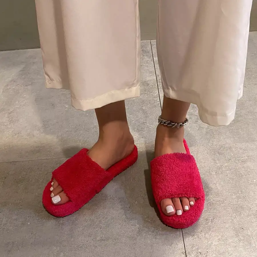 Textured Open Toe Platform Slippers