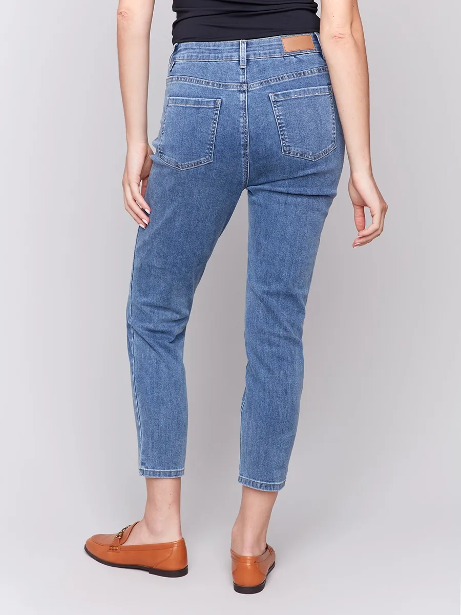 Casual Solid Color Casual Cotton Jeans