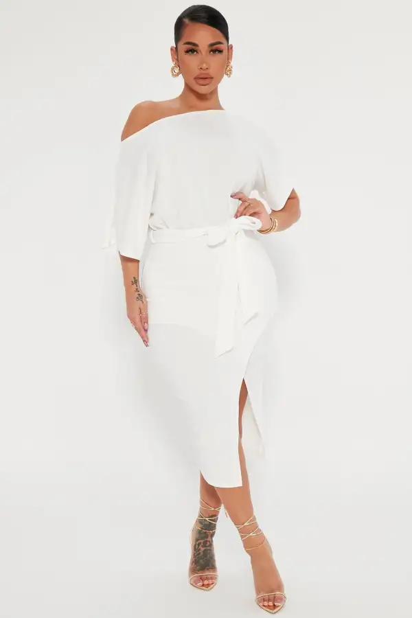 Please Hold Midi Dress - Ivory