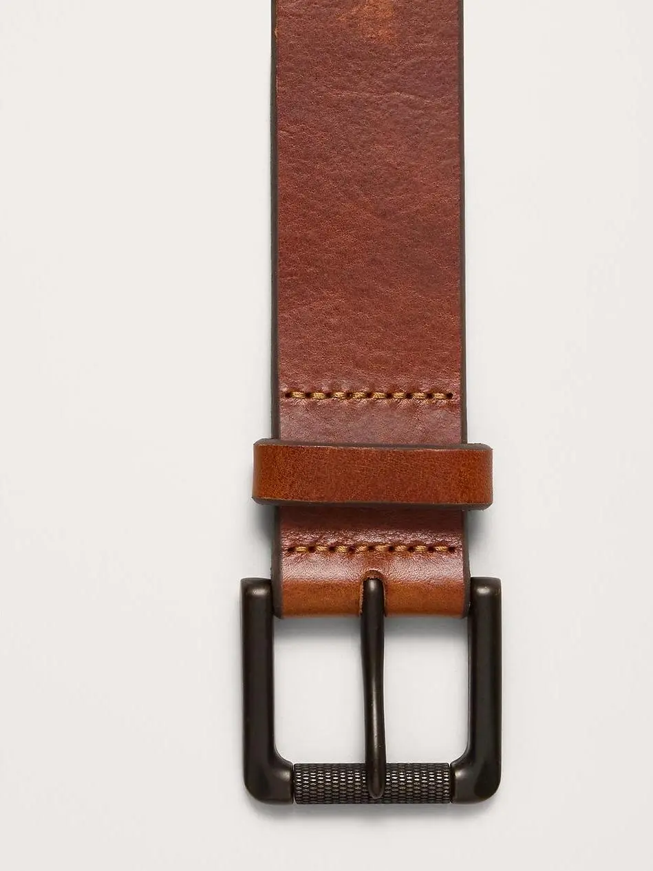 Wide Tooth Men's Casual Dark Brown Belt