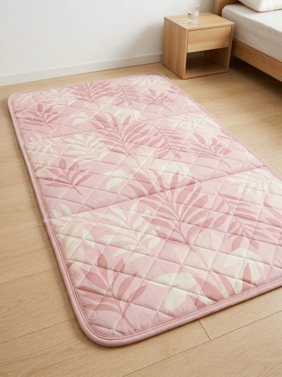 Tropical Leaf Pattern Quilted Pattern Cooling Mat