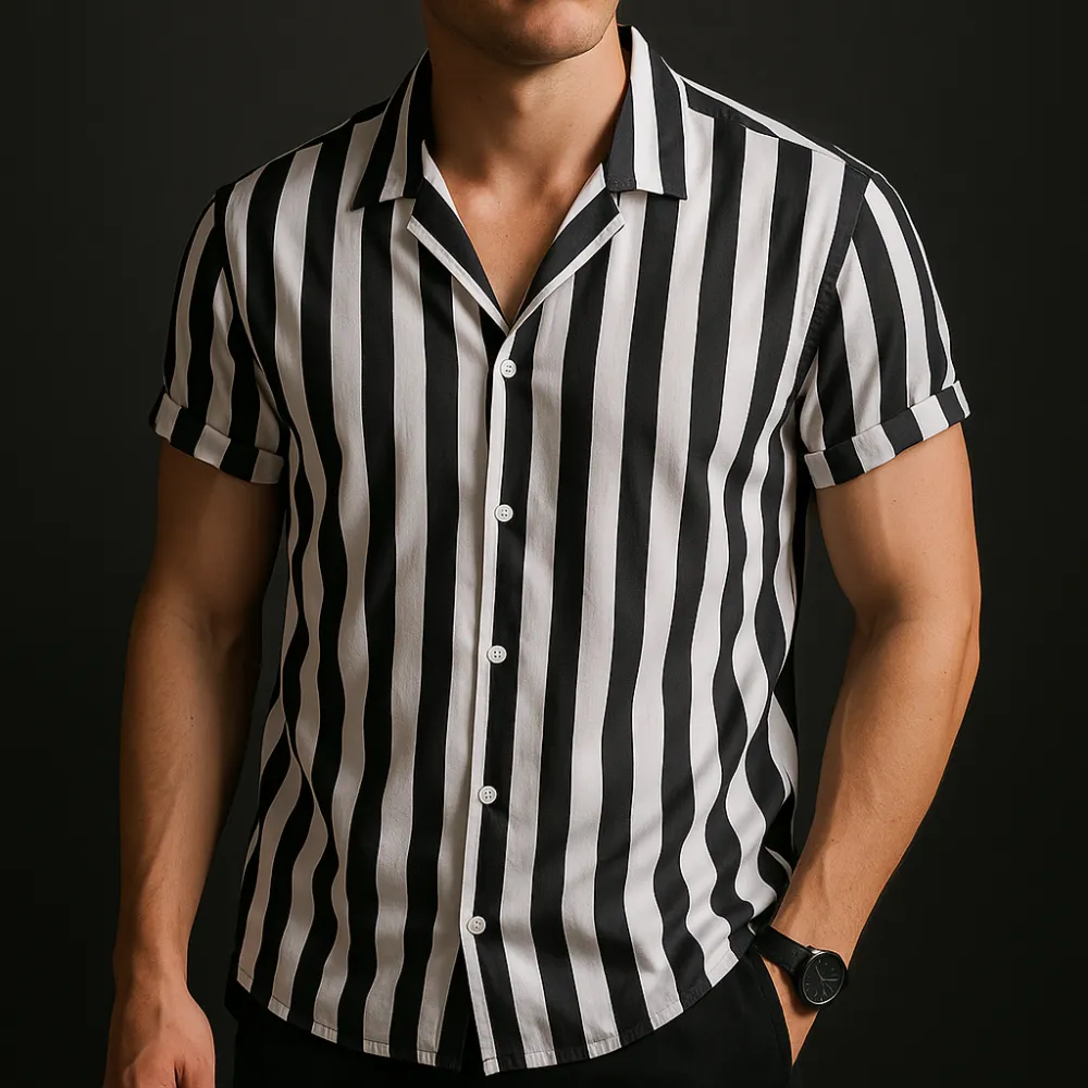 Linen Blend Camp Shirt