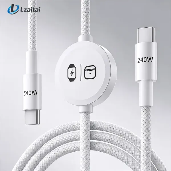 240W Fast Charging Cable Apple Watch iWatch Wireless Magnetic Round Data Cable