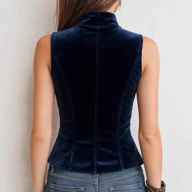 Modern V Neck Solid V-Neck Vest Top