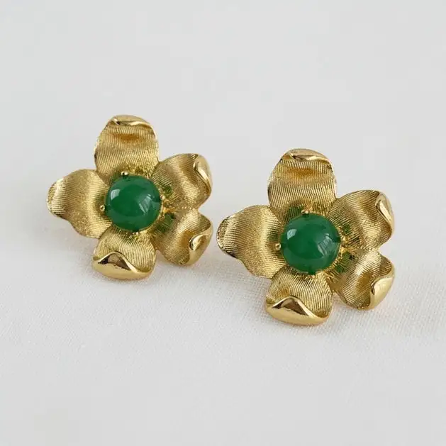 Floral Charm Drop Earrings