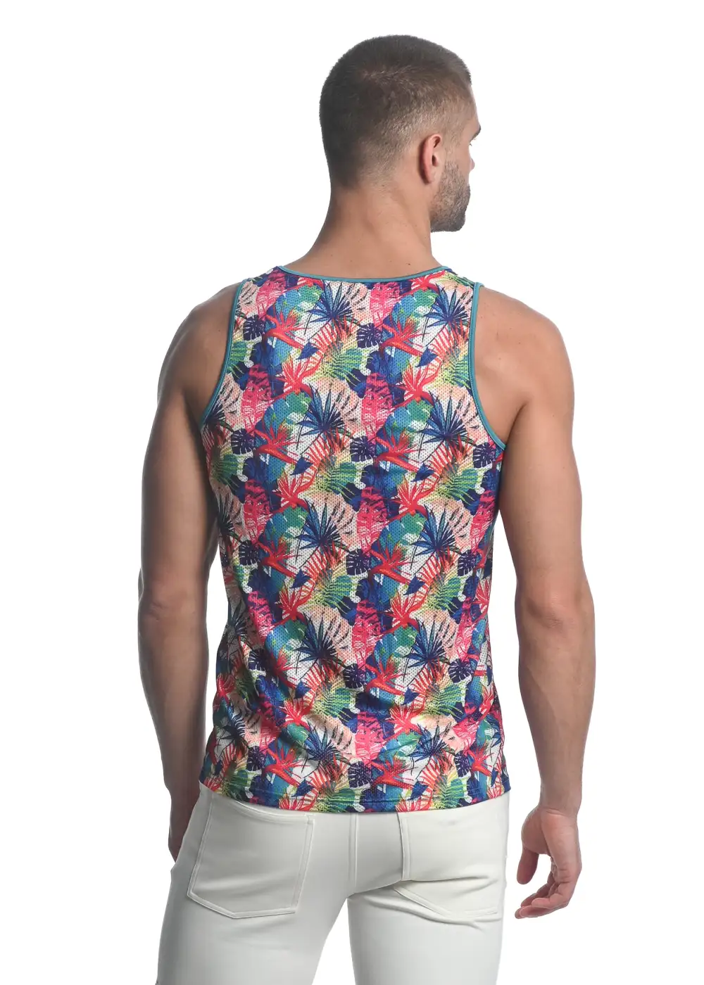 Layered Printed Mesh Tank Top